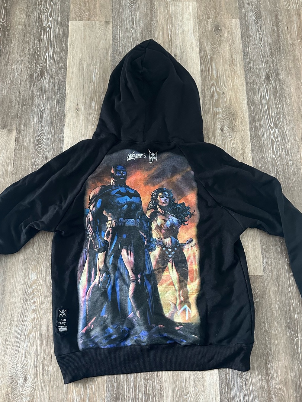 Marc Jacques Burton Black Double Hoodie Wonder Woman size L